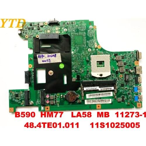 Original for Lenovo B590 laptop motherboard B590 HM77 LA58 11273-1 48.4TE01.011 11S1025005 tested good free shipping connectors