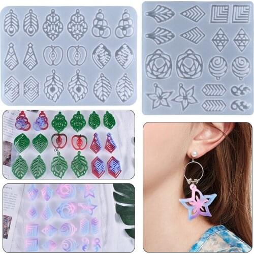DIY Crystal Epoxy Mold Self-made High Mirror Earrings Pendant Jewelry Silicone Mold Resin Molds for Jewelry