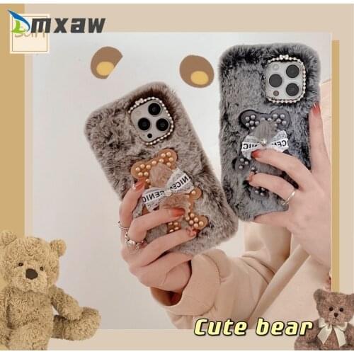 Plush Leopard Print Silicone Case for Samsung Galaxy Note 20 Ultra A11 M11 A41 A21 A70 J7 J2 Prime Fluffy Winter Warm Fur Cover