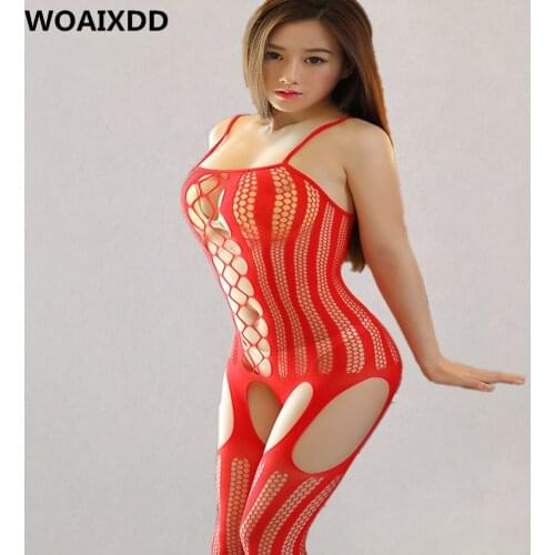 Sexy Lingerie Women Erotic Babydoll Mesh Bodystocking Open Crotch Fishnet Stockings Teddy Erotic Dress For Sex Lenceria Costumes