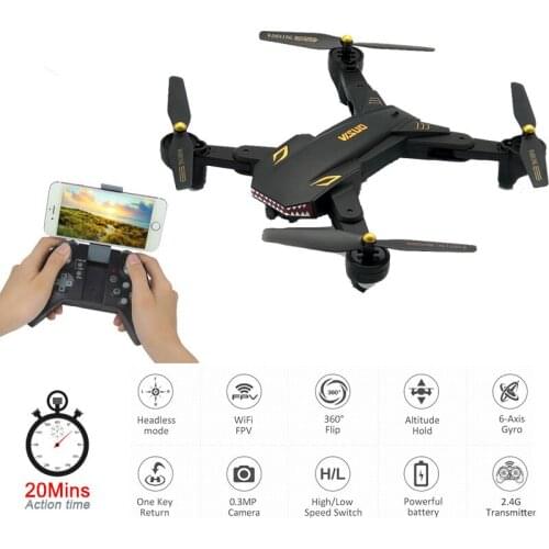 Selfie Dron Wide-angle 2MP HD Camera WiFi FPV One-Button Return Quadcopter 3D flips Headless mode RC Helicopter Drone Toys Gift