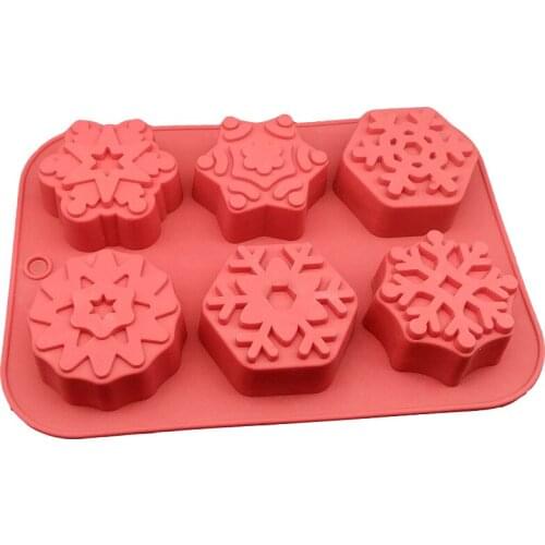 Snowflake Shape Silicone Mold Creative Soap Form Fondant Molds Halloween Cake Decorating Tools