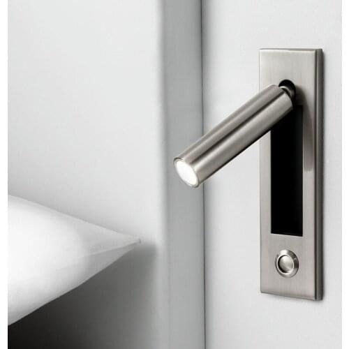 Luces Room Led Lamp Headboard Wall Light Sconce bed side Reading Light recessed Push Switch Wall Lamps hotel bed side