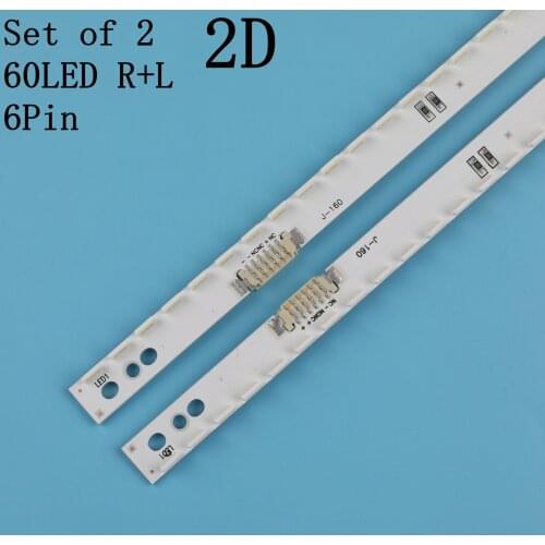 2pcs x 46 inch Edge LED Strips for Samsung LTJ460HN06 UA46ES5500R UE46ES5507K TV 2012SVS46 7032NNB 2D 60-LEDs 573mm