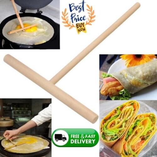T Shape Wooden Crepe Maker Pancake Batter Spreader Stick Home Kitchen Tool DIY Pancake Restaurant Canteen Gadget Supplies