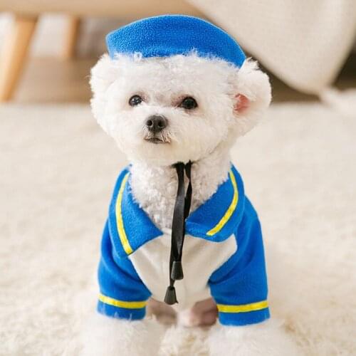 Pet Dog Hoodies Winter french bulldog Coat with Hat Sweet Duck Style Puppy Sweatshirt Clothing For Small Dogs Pet Clothes