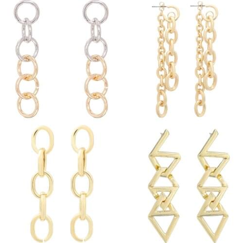 Wgoud Gothic Punk Drop Earring Fahsion Hip Hop Thick Twisted Link Chain Statement Dangle Earring For Women Gift