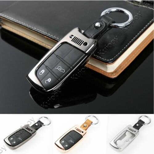 1PCS Chrome Silver / Gold/ Black Zinc Alloy Car Key Bag Holder Cover Frame for Jeep Renegade 2015 2016 2017 A Key to Start Model