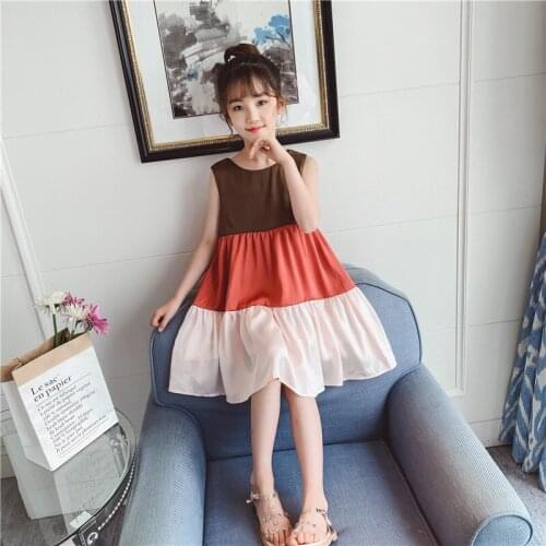2020 Trade Childrens Clothing INS Girls Western StyleSleeveless Dress Baby Dress