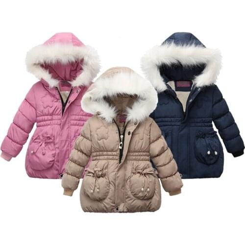 2020 Winter Girls Jackets Baby Girl Hooded Outerwear Autumn Children Clothing Warm Jacket Baby Kids Coats Clothes Girls Jacket