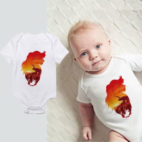 2021 Summer Newborn Infant Baby Boys Girls Romper Simba King Jumpsuits Onepiece Overalls Solid Color Short Sleeve Infant Clothes