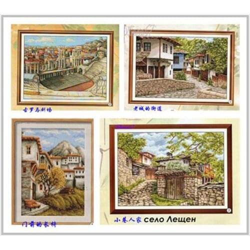 2021 Drop Shipping Embroidery City Scenery Modern Cross Stitch Sampler with 100% Cotton Flosses & Free Shipping for Home Decor