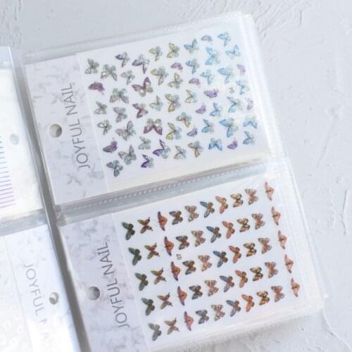 80 Sheets 3D Nail Sticker Decal Collecting Albums Storage Holder Nail Art Display Showing Book Container Tool Matte Transparent