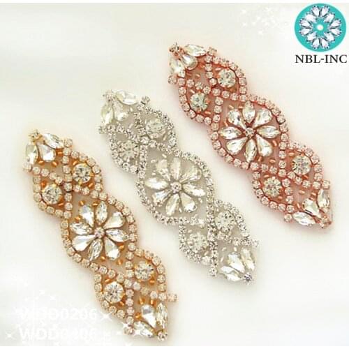 30pcs) Wedding dress silver Rhinestone crystal Applique patch gold bridal beaded applique iron on for wedding dress WDD0206