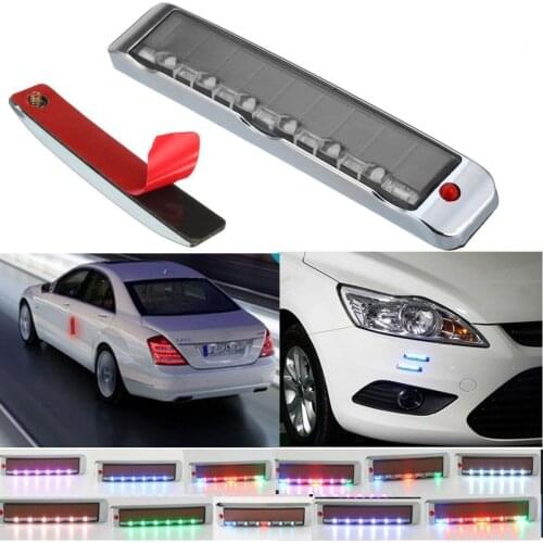 7 Colors Car Solar LED Strobe Warning Lights Flash Emergency Side Signal Blinker Led Car DRL Daytime Running Lights