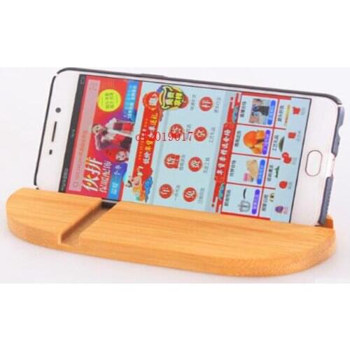 Bamboo phone holder for iPhone Samsung Desk Mobile phone tablet lazy holder universal cellphone bracket Portable wooden support