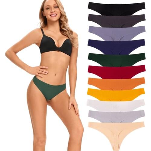 11 Color Seamless Thread Cotton Crotch Low Waist Thong Solid Color Sexy Simple Comfortable Breathable Elastic Good Quality Sexy