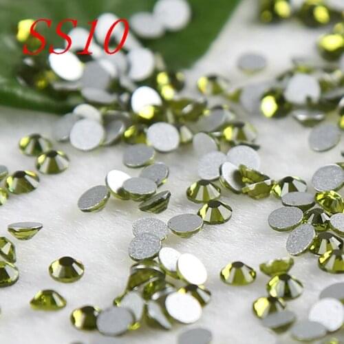 Shining SS10 2.7-2.8mm olivine 3d nail art rhinestones Non Hot Fix Rhinestones Mobile Phone Stick DIY Gifts accessaries