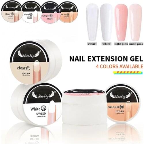 New 15ml Nail Extension Gel Holder Crystal Gel 4 Color Lasting Nail Polish Acrylic Gel Polish Nail Art Durable Extension Tool