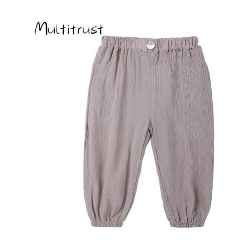 Kids Boys Girls Casual Pants Harem Pants For Spring Autumn Baby Cotton Linen Pants Children Sport Trousers For 1-8T