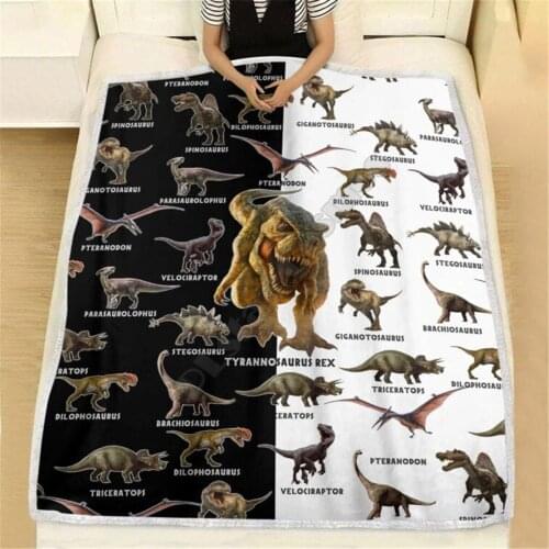 Love Dinosaur 3d printed fleece blanket Beds Hiking Picnic Thick Fashionable Bedspread Sherpa Throw Blanket 06