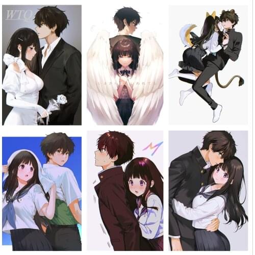 Fruit Ice Hotaro Oreki / Eru Chitanda Anime Posters Canvas Painting Wall Poster Wall Art Photos for Childrens Room Home Decor
