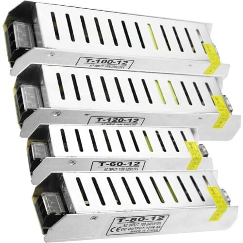 Switching Power Supply DC 12v 60w 80w 100w 120w Led Driver 12v Fonte Lighting Transformer 220 v to 12 volt Power Supply Unit