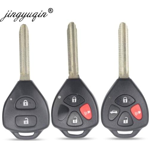 Jingyuqin 2/3/4 Buttons Remote Key Shell For Toyota Camry Avalon Corolla Matrix RAV4 Venza Yaris Replacement Blank Case