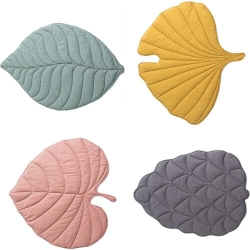Nordic Leaf Rug Washable Summer Air Conditioner Quilt Soft Cotton Floor Mat Bedroom Nursery Decor Carpet Blanket Living
