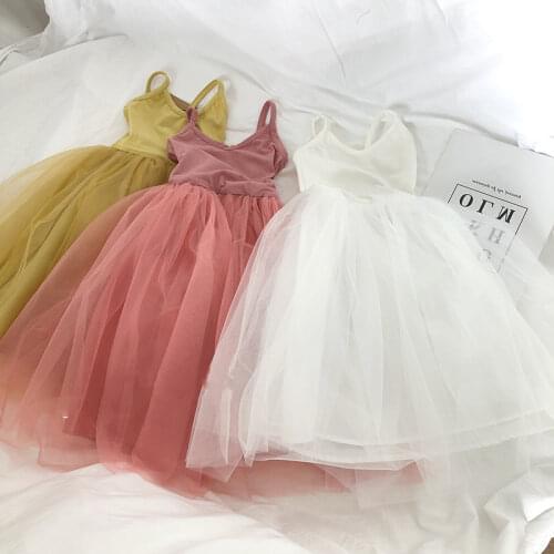 2021 Summer New Arrival Girls Fashion Solid Dress Kids Tutu Princess Sleeveless Dresses