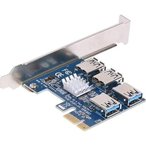 PCI-E to PCI-E Adapter 1 Turn 4 PCI-Express Slot 1X to 16X USB 3.0 Mining Special Riser Card PCIe Converter for Mining