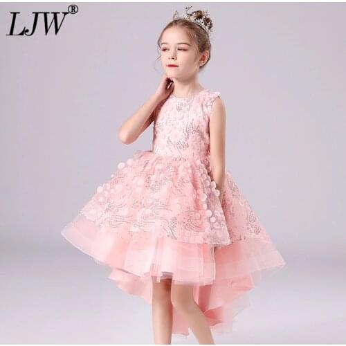 Female Childrens Dress Summer Evening Dress Flower Childrens Clothing Children Dress Lace Tail Vest Skirt