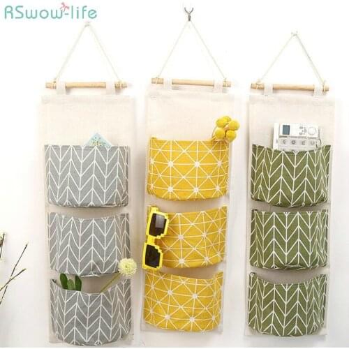 Cotton And linen Waterproof Storage Hanging Bag Multi-layer Storage Bag For Kitchen Storage Products
