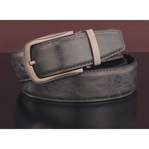 High Quality Black Pin Buckle Leather Belt Mens Casual Luxury Straggray Cowhide Young Men Fashion Designer Belt Ceinture Homme