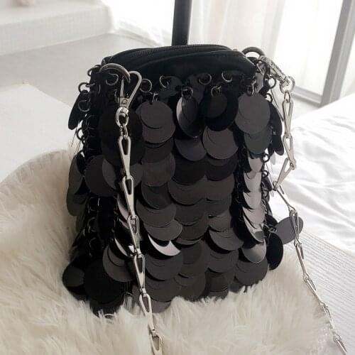 Luxury Shiny Sequins Shoulder Bags for Women 2021 Designer Chain Womens Crossbody Bag Small Phone Purse Party Womens Handbag