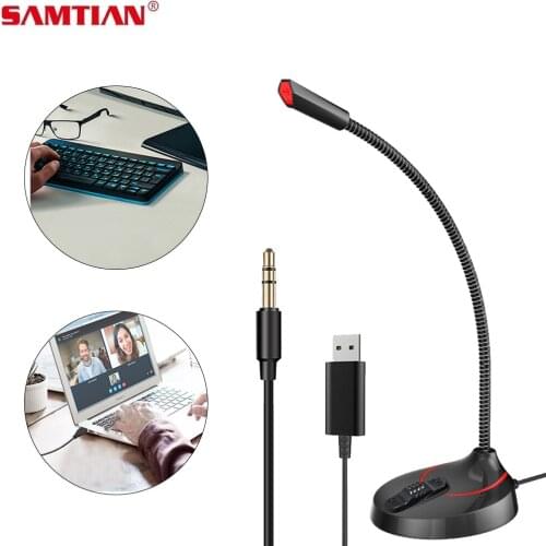 SAMTIAN 360 Degree Adjustment USB Microphone WIth Stand For Laptop Vocals Voice Karaoke Computer Microphone Gamers Microphone