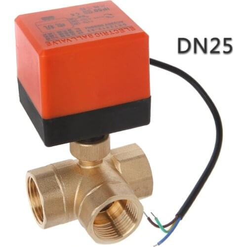 Free Shipping DN15 / DN20 / DN25 / Three-way Electric Ball Valve Electric Three-Wire Two-Way Control AC 220V LS&amp 39D Tool