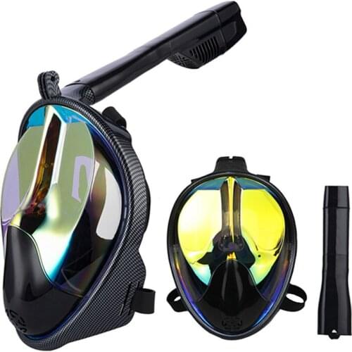 RTAAN carbon fiber diving mask full dry full face respirator diving mask integrated snorkeling mirror sunscreen diving goggles