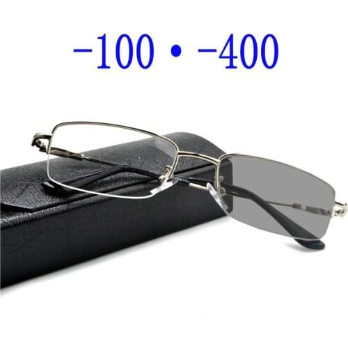 Myopia Sunglasses Photochromic Finished Men Women Myopia Eyeglasses Frame Myopia lens Sun glasses Myopia Eyewear with box FML