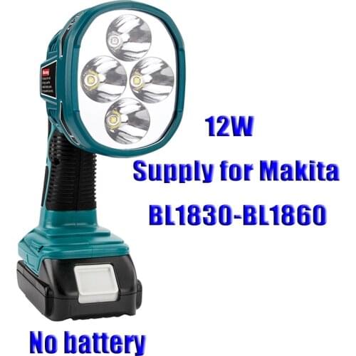 For Makita(NO Battery,NO Charger)Pistol/Portable 12W 18V LED Lamp Flashlight Lithium Battery USB Outdoor Emergency Lighting