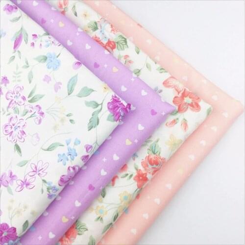 Floral Heart Printed Diy Cotton Fabric for Sewing Quilting Doll Cloth Handmade Needlework Material Telas to Patchwork Tissue