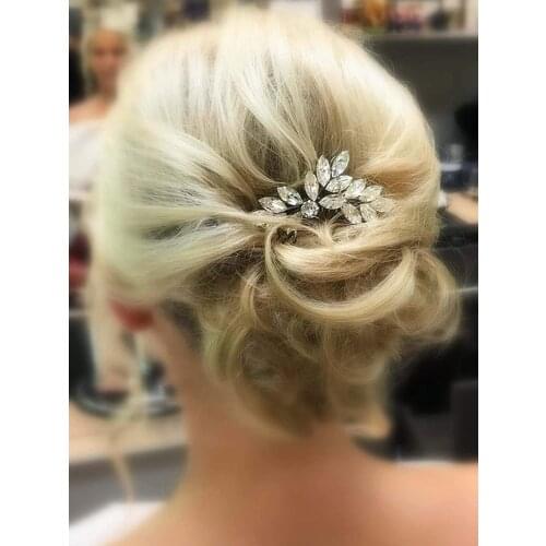 Vintage Silver Rose Gold Rhinestone Bridal Hair Pin Elegant Women Headpieces Wedding Headdress Hair Accessories For Bride