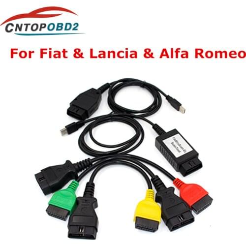 High Quality for fiatecuscan OBD2 Connector Diagnostic Cable Adapters For Fiat / Alfa Romeo / Lancia OBD Scanner MultiECUScan