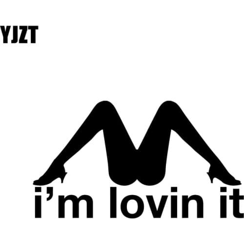 YJZT 17.6*9.8CM High Quality Sexy Letter Lovin it Girl Vinyl Decals Car Sticker Covering The Body Black/Silver C20-0206