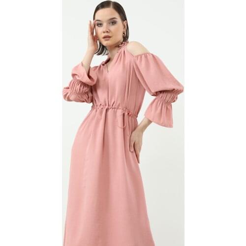 Shoulder Open Dress Ladies Dress Top Blouse Dress Women Midi Dress Skirt Dress Elegant Sexy Party Cut Beach Holiday Bodycon