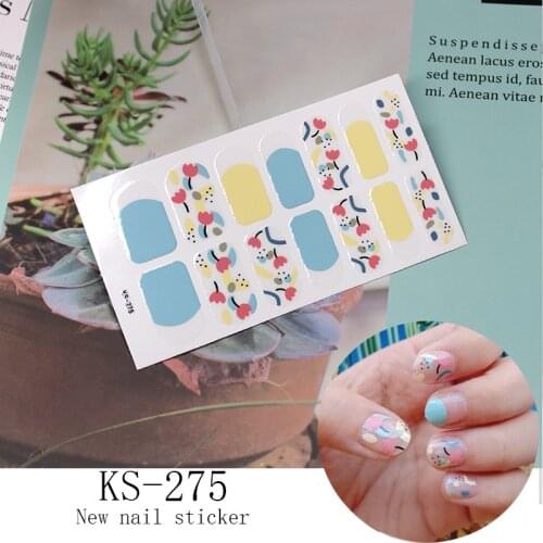 1sheet Flower Decorations Nail Art Sticker French Self-adhesive Full Nail Tips Waterproof Slider Nail Stickers Tattoo Manicure