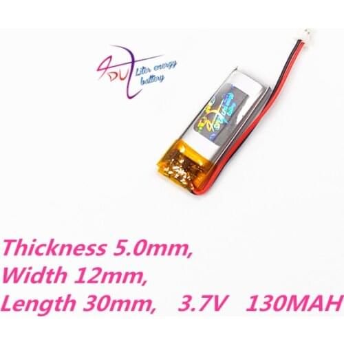 Lot 10 pcs 501230 3.7V 130mAh Lithium Polymer LiPo Rechargeable Battery with 1.5mm connector For Mp3 GPS PSP bluetooth headphone