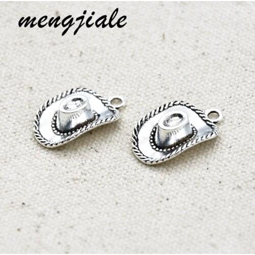 11PCS Wholesale Vintage Metal 3D Hat Charms For Jewelry Accessories Handmade DIY Craft