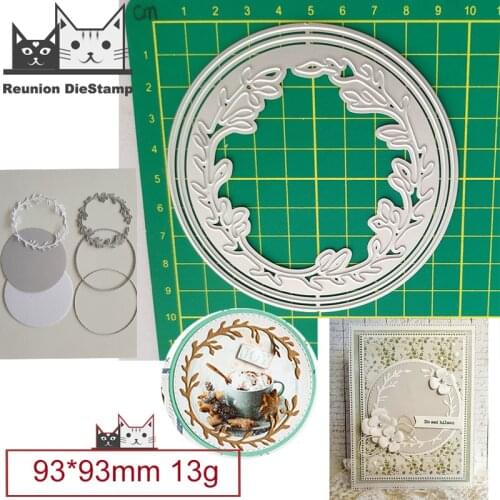 2021 Cut Die Christmas Round Circle Leaves Border Metal Cutting Dies DIY Scrapbooking Steel Craft Die Cut Embossing Paper Cards