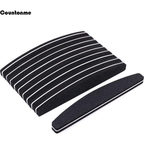 50Pcs Buffing Sanding Files Block Sponge Boat Nail Art Buffer Polish Black Nail File 100/180 Manicure Pedicure Nail Care Tools